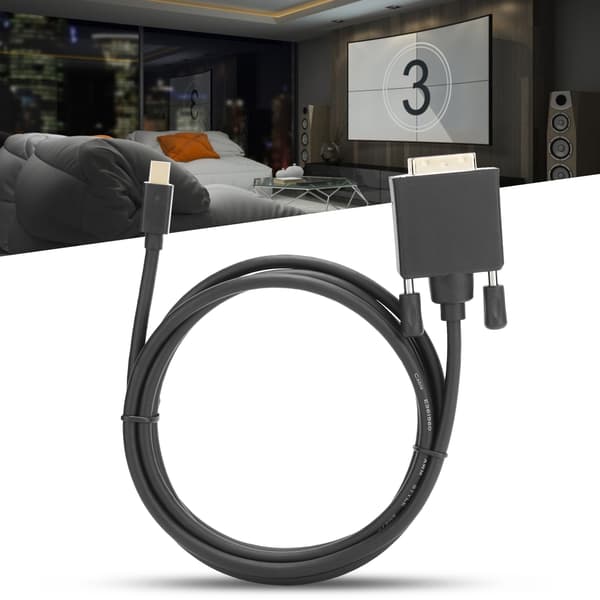 Mini DP til DVI-kabeladapter Kobberleder 4K 1080P med ABS-hus 1,8m/5,9ft
