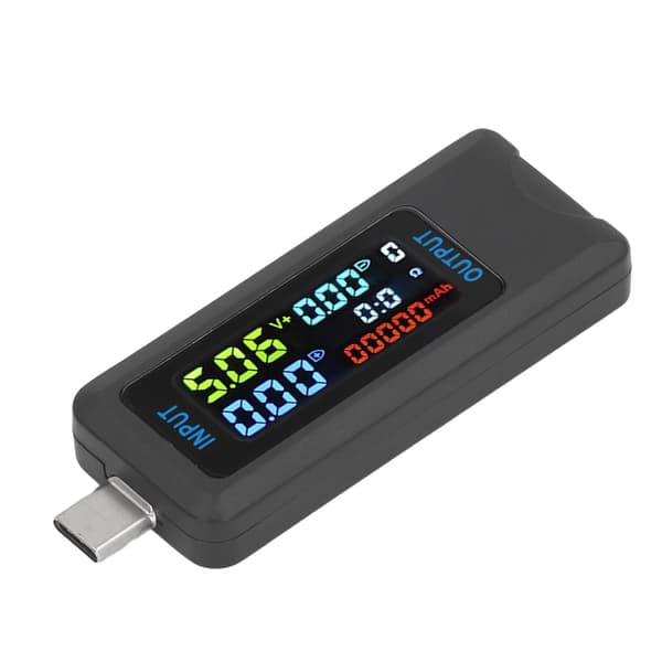 0-5A 0-8A 5-36V Digital Volt Ampere Meter 4-cifret Tovejs IPS LCD USB-C Strømmonitor