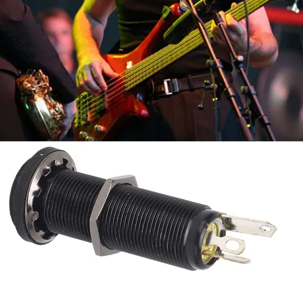 Cylinder Input Output Jack Højfølsom Støjreduktion Bas Barrel Jack til Akustisk Elektrisk Guitar