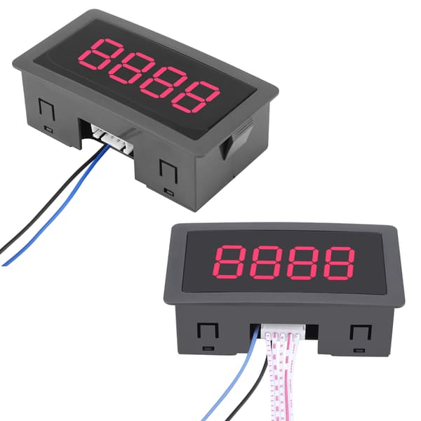 DC LED Digital Display 4 Cifre 0‑9999 Op/Ned Plus/Minus Panel Tæller Måler Rød