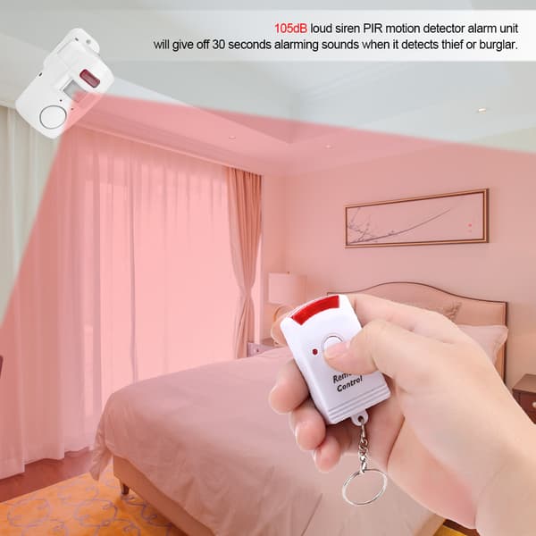 PIR Infraröd Rörelsesensor Larmkit med 2 Fjärrkontroller för Hemsäkerhet