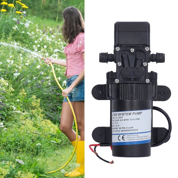 12V DC vattenpump 0.8GPM 55PSI självsugande booster för husbil båt trädgårdsbruk