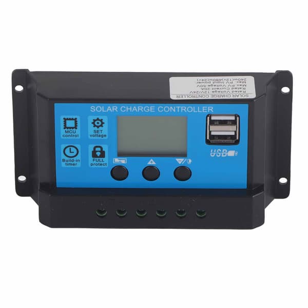 20A 12V/24V 2-vejs MOS Solar Charge Controller PWM 3-trins batteriregulator til solpanel