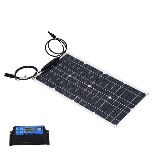 25W Monokrystallinsk Solpanel Kit 30A Ladecontroller Højeffektivt PV-modul til autocampercamping