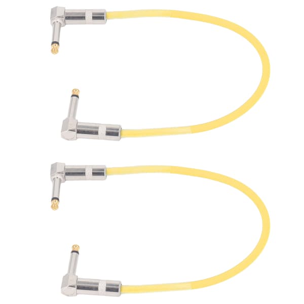 2ST 12 tums gitarrjumper 1/4 tums plugg gitarr effektpedalkabel ren koppar musikinstrumentkablar gul