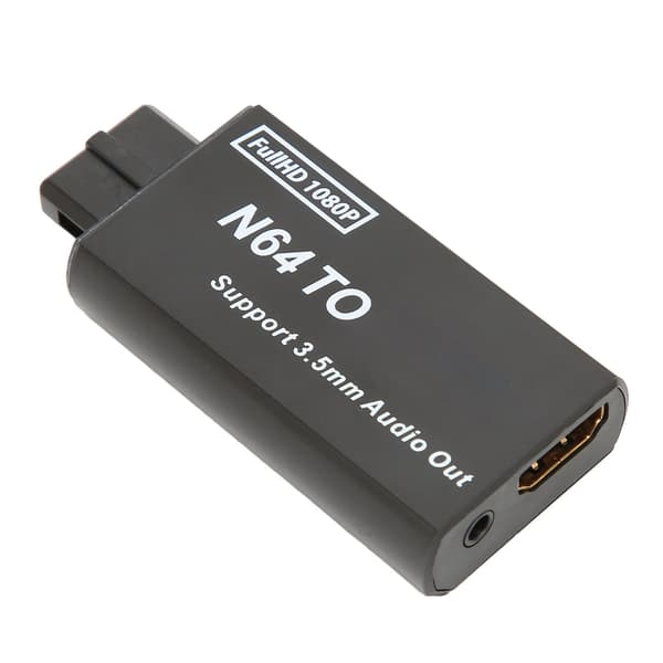 til N64 til HD Multimedia Interface-konverter 1080p understøtter PAL NTSC videospiladapter med 3,5 mm interface