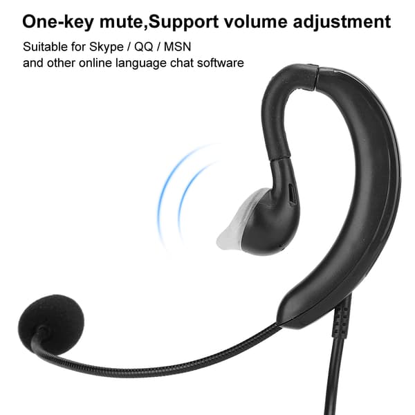 Öronkrok Headset USB Hörlurar Dator Notebook Tillbehör för Skype / QQ / MSN