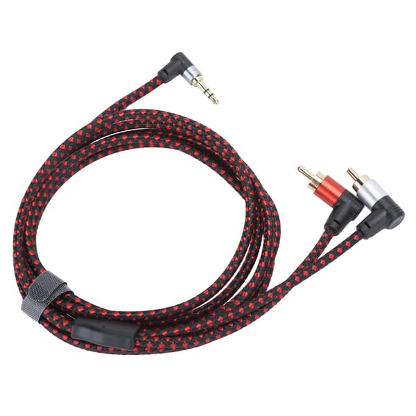 90° 3,5 mm hanstik til 2RCA han-lydkabel ABS stereomikrofonkabel til DVD-højttaler 2m