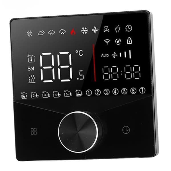 Smart Digital Termostat LCD Farvedisplay Præcis Kontrol Intelligent Temperaturregulator Sort