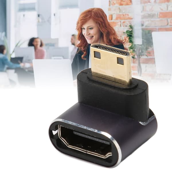 Mini HD Multimedia Interface Adapter Han til Hun 8K 48 Gbps Aluminiumlegeringsskaladapter med LED-lampe til kontor