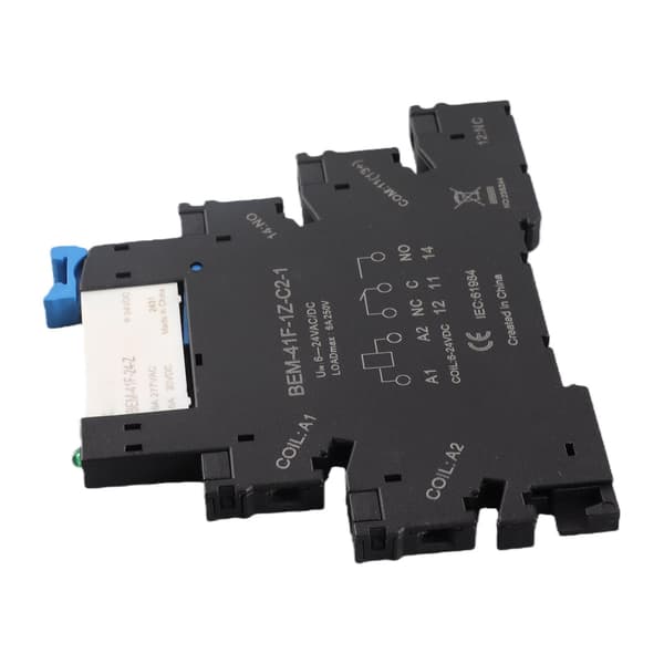 DC-styret AC ultratyndt solid state-relæ, DIN-skinne SPDT 6A 6-24V spole, kompakt modul