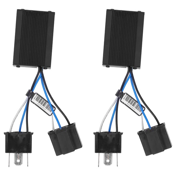 2 stk. LED-forlygtedecoder i aluminium, anti-flimmer fejlcanceller, universel ledningsnet