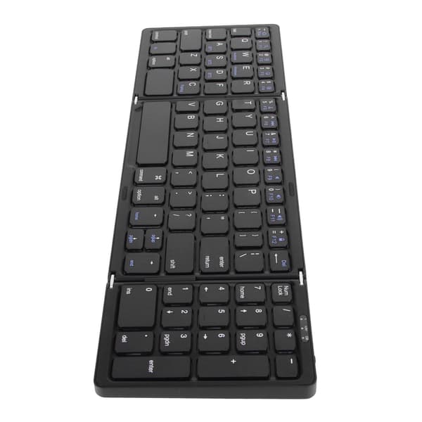 Bluetooth-tastatur Tredobbelt fold Flere enhedsforbindelser Trådløst tastatur til bærbar computer tablet telefon sort