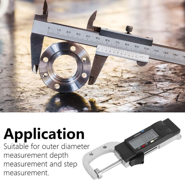 Digital tykkelsesmåler 0-25,4 mm rustfrit stål skydelære, tomme/metrisk måling, præcisionsmikrometer til værksted