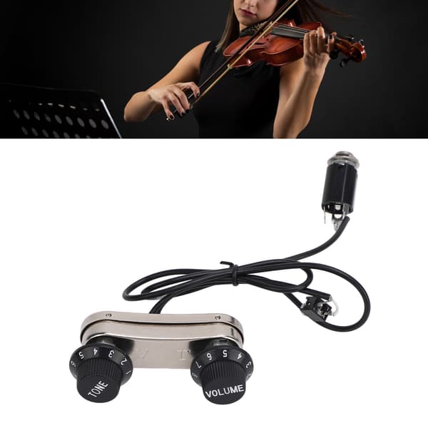 Fiolpickup Piezo Transducer Bridge Set med Tonvolymratt för fioldelar