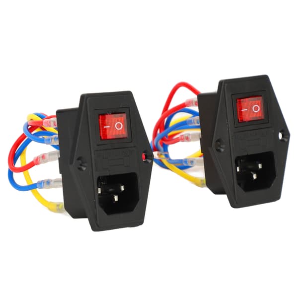 2 STK C14 Indgangsmodul 10A Sikring 6A 250V AC Vippekontakt Strømstik til 3D-printer