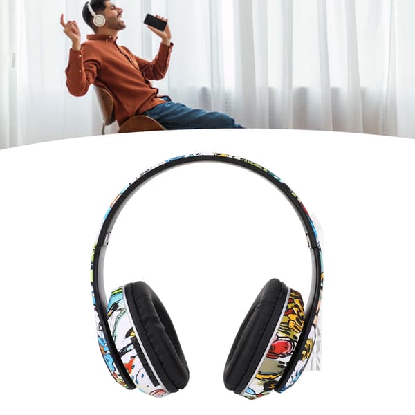 Trådlöst Bluetooth-headset Multifunktionell brusreducering Djup bas Innovativ graffitidesign Bluetooth-hörlurar