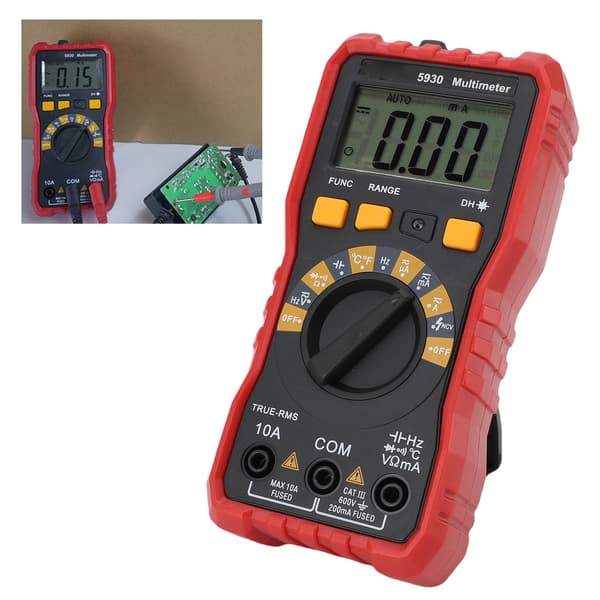 Smart Digital Multimeter Voltmeter Ohmmeter AC DC 600V 10A Kapacitans Tester 20mΩ