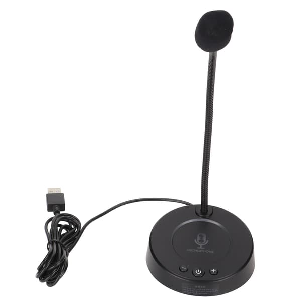 Skrivebordsmikrofon Støjreduktion 360 Graders Metalslange Anti-interferens RGB USB Computermikrofon til Kontormøder