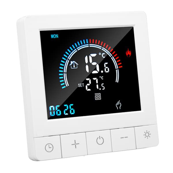 Smart WiFi Golvvärmetermostat Pekskärm, 110-240V 3A, Hemtemperaturregulator med Extern Sensor