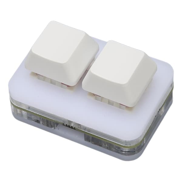 USB 2-tast Mini-tastatur Brugerdefineret RGB LED-baggrundsbelysning Makroprogrammeringstastatur til Windows til OS X til Linux Hvid