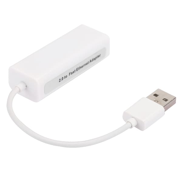 USB2.0 Ethernet-adapter RJ45 Vit ABS RTL8152B Chip Dator Extern Nätverkskort