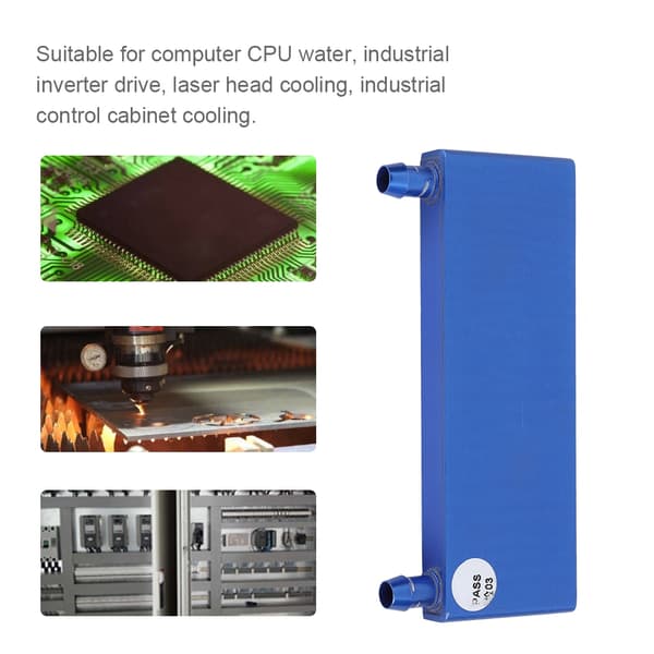 Vandkøleblok i aluminiumslegering til computer-CPU, industriel inverter-drev 40*120 mm blå