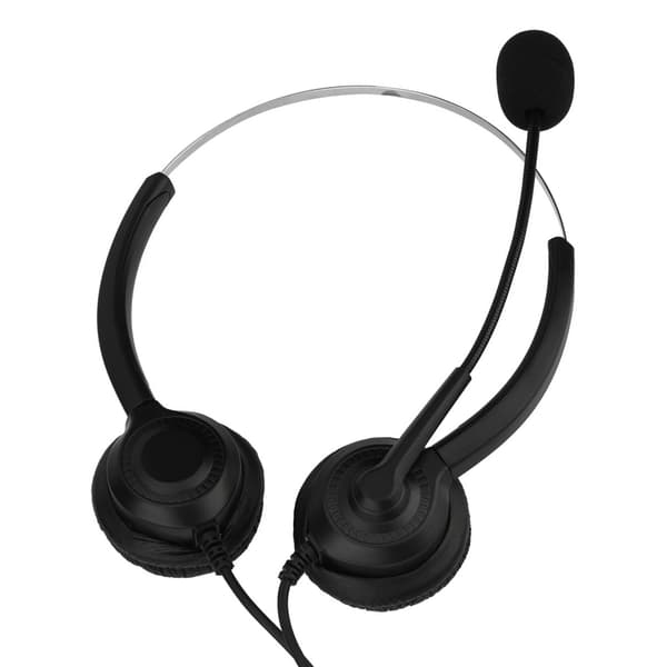 USB-headset til callcenter med støjreduktion og mute-funktion