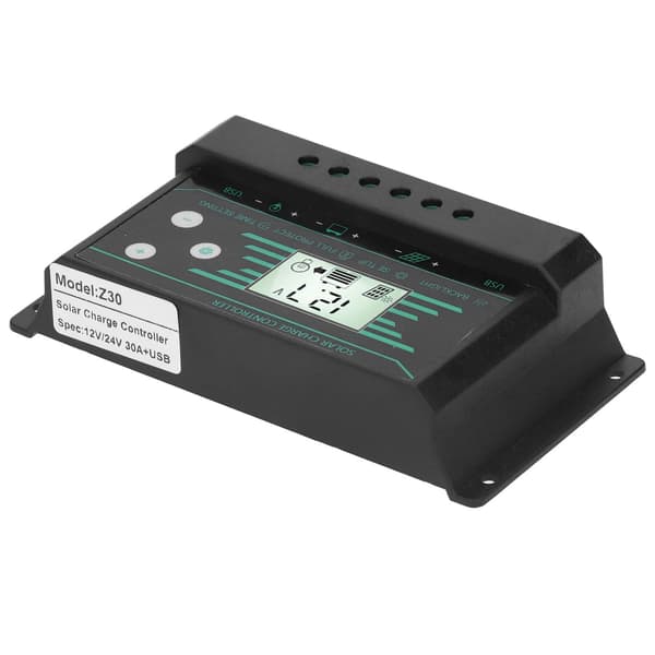 30A PWM Solar Charge Controller Dobbelt USB LCD-skærm 12V/24V Batteriregulator til Off-Grid Belysning