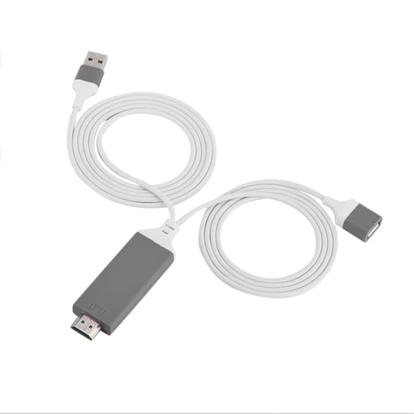 3 farver telefon til HDMI-kabel til IOS-interface digital AV-adapter 1080P Plug Play til IOS Android Hvid