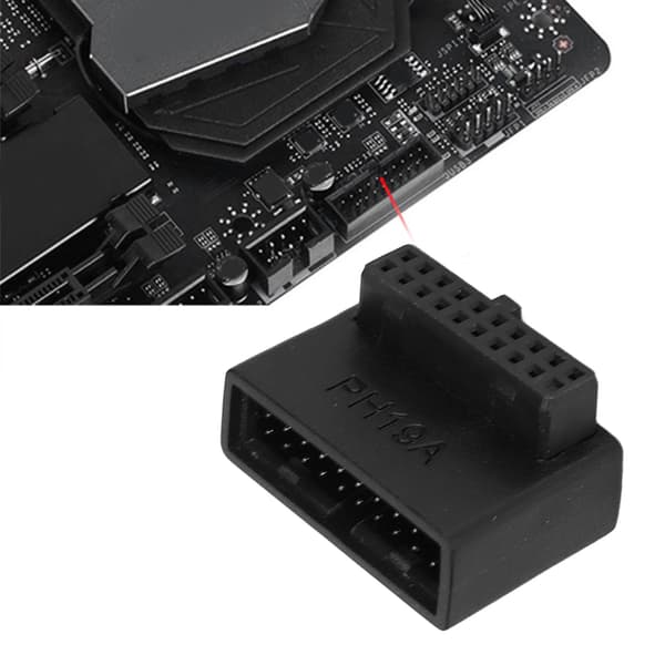 USB 3.0 90° adapter flerskiktskretskort enkel installation 19/20-stifts strömadapter PH19A