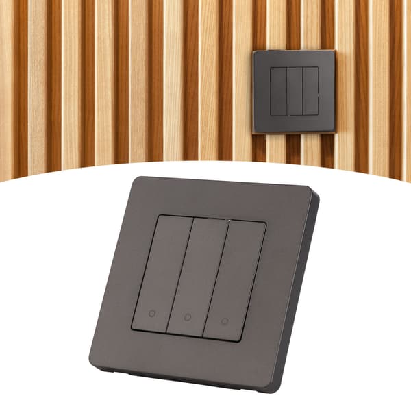 3-vägs smart kontrollpanel APP-tidsinställning Intelligent omkopplarpanel Rebound-typ AC100‑240V Grå