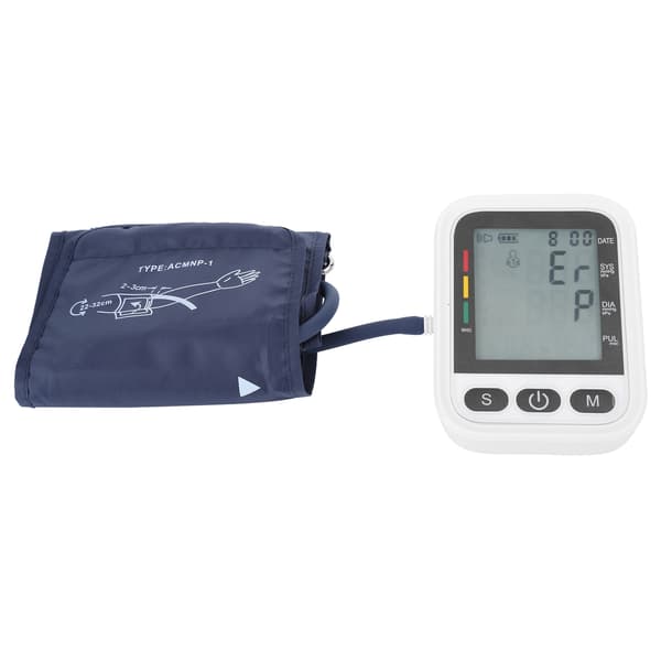 Automatisk Digital Blodtryksmåler Sphygmomanometer Tonometer til Måling af Overarm Sort og Hvid