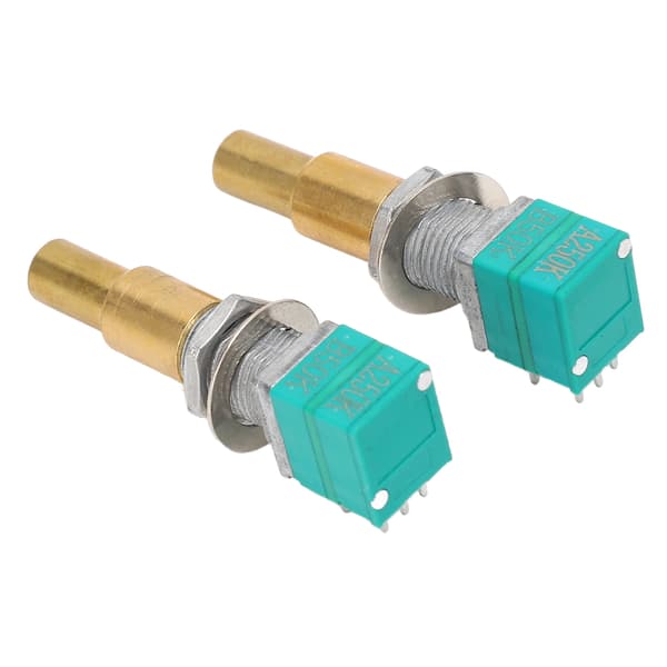 2 st gitarrpotentiometer med dubbel precision, roterande potentiometer i mässing för ersättning