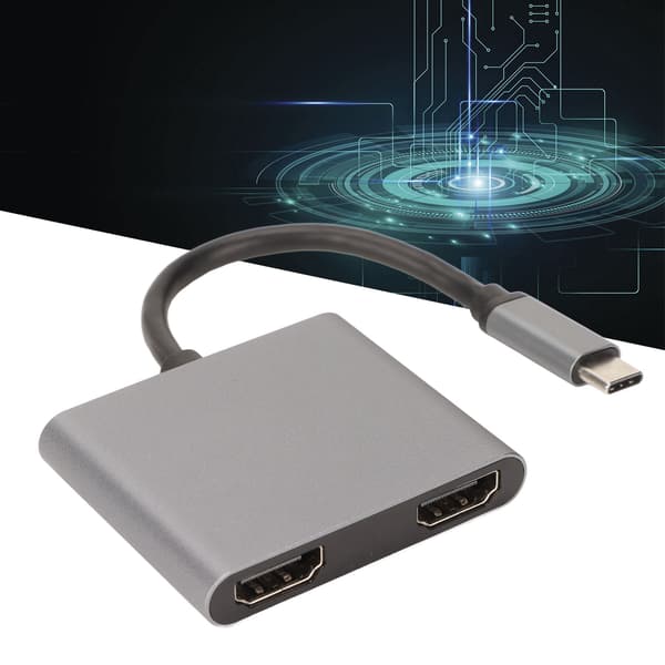 USB C till HD Multimedia Interface Hub stöder 4K 60HZ USB C till dubbel HD Multimedia Interface-adapter
