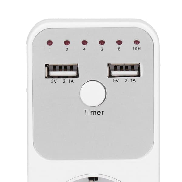 Smart Digital Nedtællingstimer Stikkontakt, 180-260V USB-kompatibel, til opladning af telefon og computer