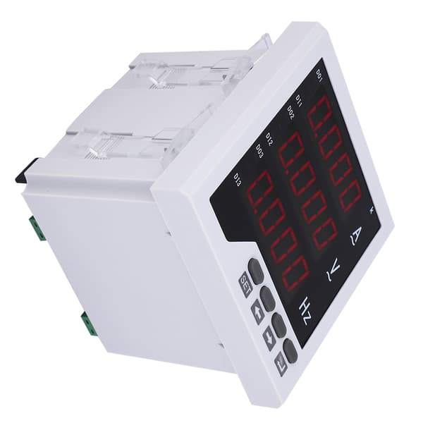 AC 220V 96x96mm Enfas Voltmeter Amperemeter Frekvenstestare Multifunktionspanelmätare