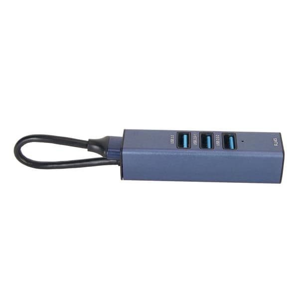 USB til Ethernet-adapter 4 porte 100 Mbps 5 Gbps aluminiumslegering USB 3.0-hub til bærbar computer, stationær computer, tablet