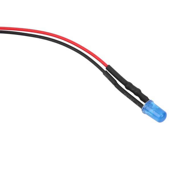 100 st 12V Blå 5mm Förkopplade LED-dioder, 20cm Kabel, Klara Lins Ljusemitterande Pärlor