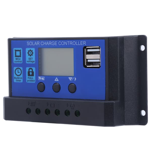 Solar Charge Controller LCD 12V/24V 20A Dual USB Batteriregulator