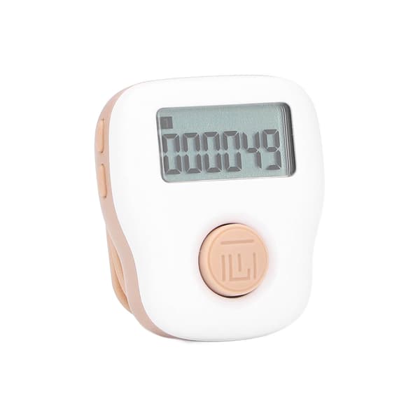 Digital Finger Counter Ring Vit USB Uppladdningsbar Silikon Tally Clicker