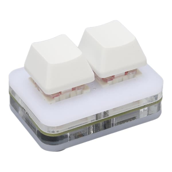 USB 2-tast Mini-tastatur Brugerdefineret RGB LED-baggrundsbelysning Makroprogrammeringstastatur til Windows til OS X til Linux Hvid