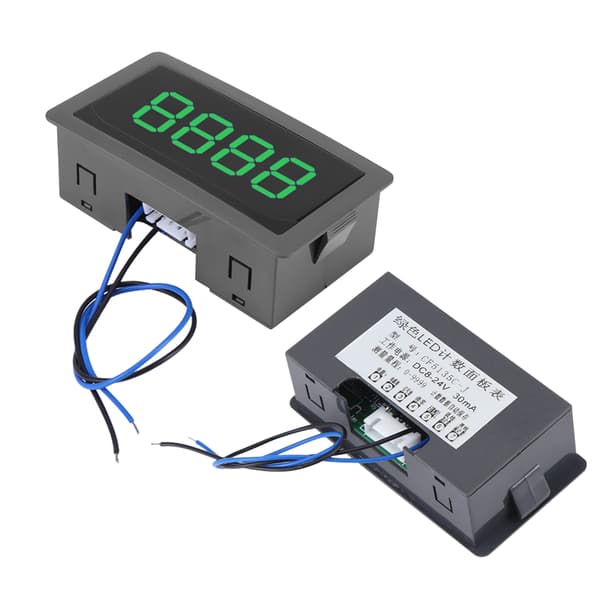 DC LED Digital Display 4-siffrig 0-9999 Upp/Ner Plus/Minus Panelräknare Grön