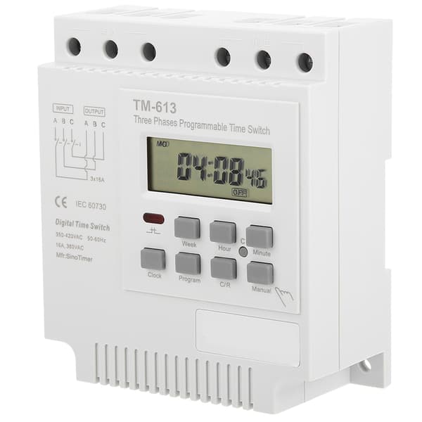 TM-163 Trefas 380V Smart Digital Veckoprogrammerbar Kontroll Strömbrytare