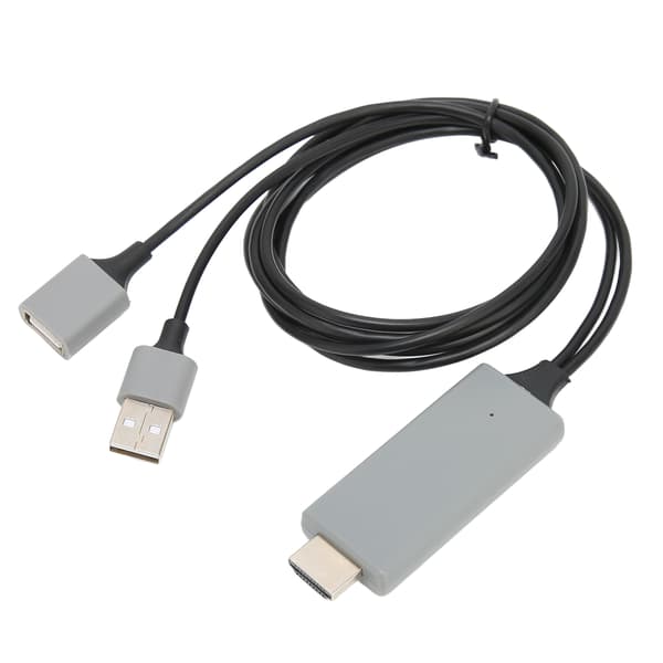 HDTV-kabeladapter 1080P HD multimediegrænsefladekabeladapter til iPhone TV-skærmprojektor Sort