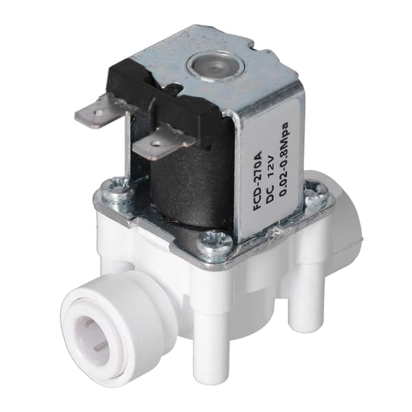 12V DC 3/8 tum snabbkoppling plastmagnetventil, normalt stängd elektrisk ventil