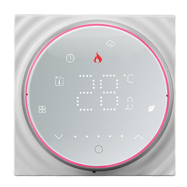 Smart Termostat 1 Vecka Programmerbar LED-display Infälld Rektangulär Bas Digital Termostat AC95‑240V för Pannvärmesystem Vit