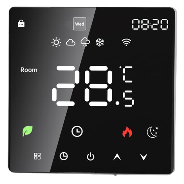 16A Smart Termostat LCD Farve Touchscreen PC Programmerbar Elektrisk Varmetermostat til Hjem Hotel Kontor AC 90 til 240V