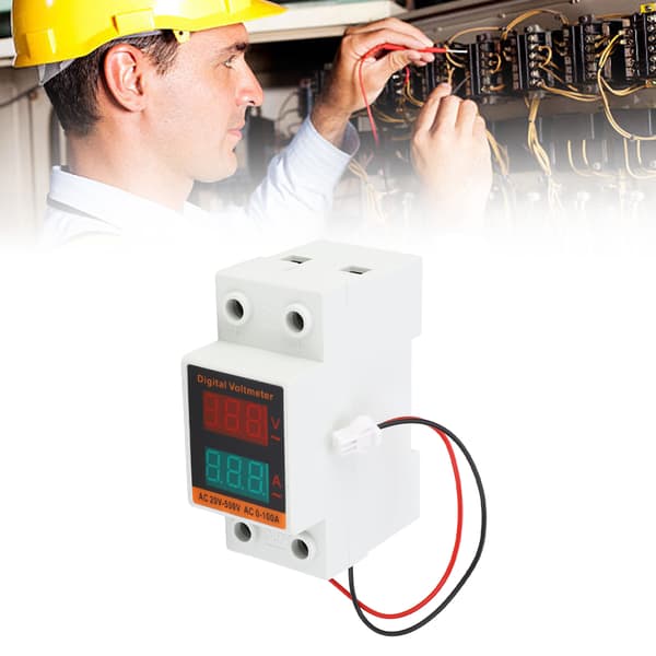 AC20-500V 0-100A LED skinnevoltmeter-amperemeter, højpræcisions AC strøm- og spændingstester