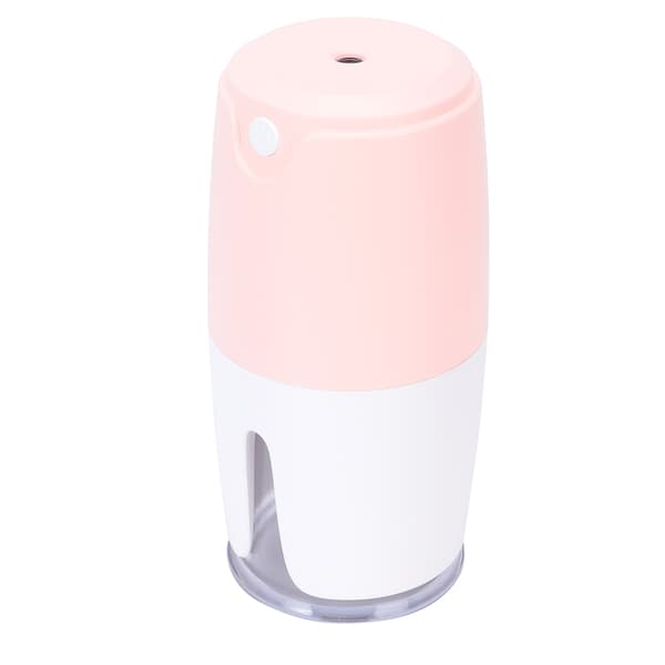 Luftfuktare USB Stor Kapacitet Tyst Liten Aromaterapi Atomizer för Bil Skrivbord Sovrum Kontor (Rosa Vit)